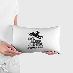 Подушка-антистресс EAT SLEEP RIDE SNOWMOBILE, цвет: 3D-принт — фото 2