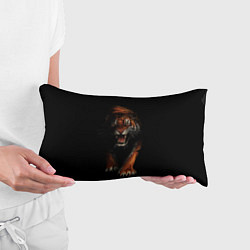 Подушка-антистресс Тигр на черном фоне, цвет: 3D-принт — фото 2