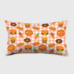 Подушка-антистресс PIZZA DONUT BURGER FRIES ICE CREAM pattern, цвет: 3D-принт