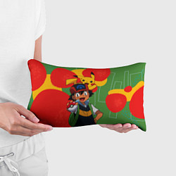 Подушка-антистресс Эш Кетчум на ярком фоне, цвет: 3D-принт — фото 2