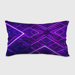Подушка-антистресс Неоновые ромбы в абстракции - Фиолетовый, цвет: 3D-принт