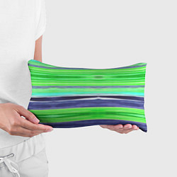 Подушка-антистресс Сине-зеленые абстрактные полосы, цвет: 3D-принт — фото 2