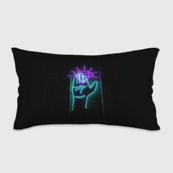 Подушка-антистресс Неоновые рука и бриллиант - Фиолетовый, цвет: 3D-принт