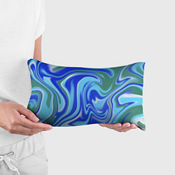 Подушка-антистресс Тай-дай с синим, зелёным и белым цветом, цвет: 3D-принт — фото 2