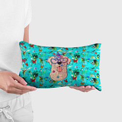 Подушка-антистресс Собачка - единорог на фоне цветов, цвет: 3D-принт — фото 2