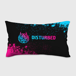 Подушка-антистресс Disturbed - neon gradient: надпись и символ, цвет: 3D-принт