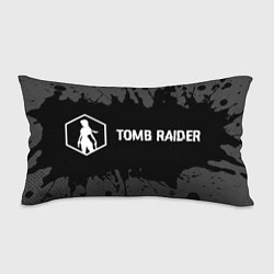 Подушка-антистресс Tomb Raider glitch на темном фоне: надпись и симво, цвет: 3D-принт