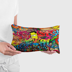 Подушка-антистресс Крутой Барт Симпсон на фоне стены с граффити, цвет: 3D-принт — фото 2