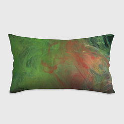 Подушка-антистресс Зелёные и красные волны красок, цвет: 3D-принт
