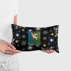 Подушка-антистресс Новый год зайчик с морковью, цвет: 3D-принт — фото 2