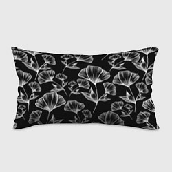 Подушка-антистресс Графичные цветы на черном фоне, цвет: 3D-принт