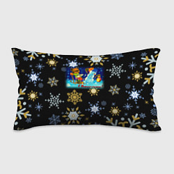 Подушка-антистресс Новый Год Зайчик и Мишка Соревнуются, цвет: 3D-принт