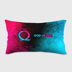 Подушка-антистресс God of War - neon gradient: надпись и символ, цвет: 3D-принт