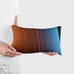 Подушка-антистресс Абстрактные оранжевые и голубые линии во тьме, цвет: 3D-принт — фото 2