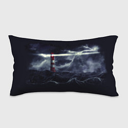 Подушка-антистресс Маяк и штормовое море в ночи, цвет: 3D-принт
