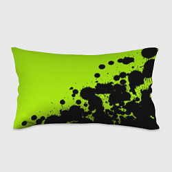 Подушка-антистресс Чёрные кляксы на зелёном фоне, цвет: 3D-принт
