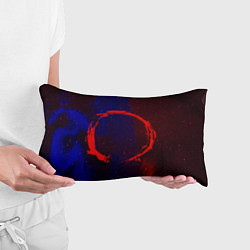 Подушка-антистресс Синий и красный абстрактный дым и краски, цвет: 3D-принт — фото 2
