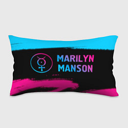 Подушка-антистресс Marilyn Manson - neon gradient: надпись и символ, цвет: 3D-принт