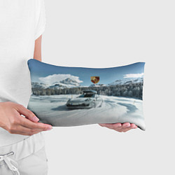 Подушка-антистресс Porsche on a mountain winter road, цвет: 3D-принт — фото 2