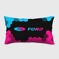 Подушка-антистресс Ford - neon gradient: надпись и символ, цвет: 3D-принт