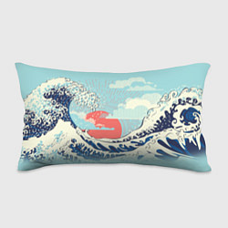 Подушка-антистресс Морской пейзаж с большими волнами на закате, цвет: 3D-принт