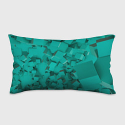 Подушка-антистресс Абстрактные сине-зелёные кубы, цвет: 3D-принт