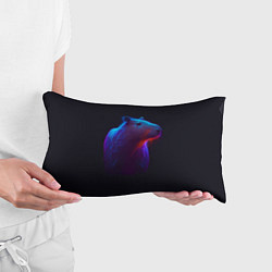 Подушка-антистресс Неоновая капибара на чёрном фоне, цвет: 3D-принт — фото 2