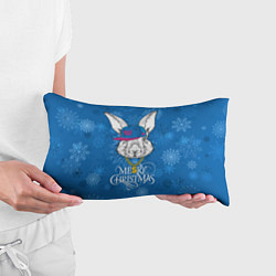 Подушка-антистресс Merry Christmas, rabbit in cap, цвет: 3D-принт — фото 2