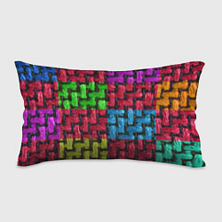 Подушка-антистресс Грубая вязка - цветная клетка - fashion 2044, цвет: 3D-принт