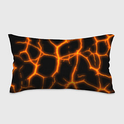Подушка-антистресс Оранжевые неоновые трещины, цвет: 3D-принт