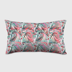 Подушка-антистресс Оранжево- бирюзовый абстрактный модный узор, цвет: 3D-принт