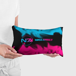 Подушка-антистресс Mass Effect - neon gradient: надпись и символ, цвет: 3D-принт — фото 2