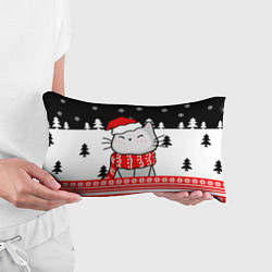 Подушка-антистресс Новогодний свитер с котиком, цвет: 3D-принт — фото 2
