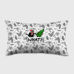 Подушка-антистресс What-котик: новогодний, цвет: 3D-принт