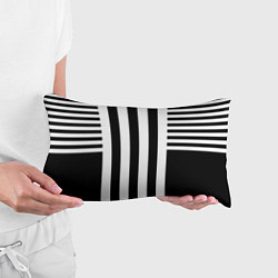 Подушка-антистресс Черно белый узор в полоску, цвет: 3D-принт — фото 2