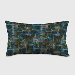 Подушка-антистресс Синий и коричневый абстрактный гранжевый, цвет: 3D-принт