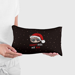 Подушка-антистресс Новогодний кот мем - грубиян, цвет: 3D-принт — фото 2
