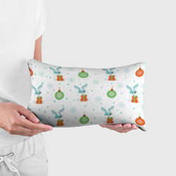 Подушка-антистресс Кролик с подарком и новогодними шариками, цвет: 3D-принт — фото 2