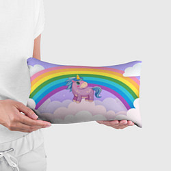 Подушка-антистресс Единорог на фоне радуги, цвет: 3D-принт — фото 2