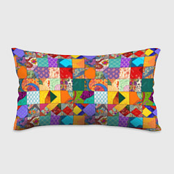 Подушка-антистресс Разноцветные лоскуты, цвет: 3D-принт
