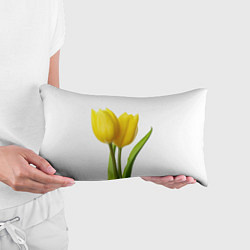 Подушка-антистресс Желтые тюльпаны на белом, цвет: 3D-принт — фото 2