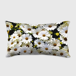 Подушка-антистресс Белые цветы ромашки - летний паттерн, цвет: 3D-принт