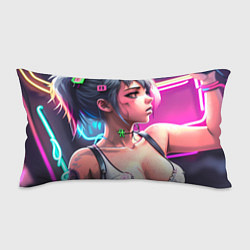 Подушка-антистресс Девушка в неоне, цвет: 3D-принт