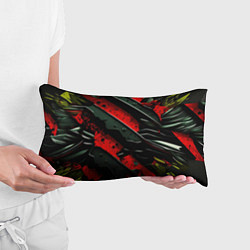 Подушка-антистресс Черные плашки на красном фоне, цвет: 3D-принт — фото 2