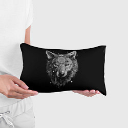 Подушка-антистресс Волк в черно-белом орнаменте, цвет: 3D-принт — фото 2
