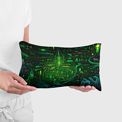 Подушка-антистресс Психоделика в зеленом - нейронная сеть, цвет: 3D-принт — фото 2