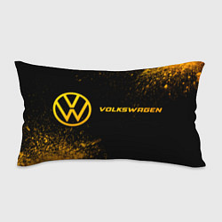 Подушка-антистресс Volkswagen - gold gradient: надпись и символ, цвет: 3D-принт