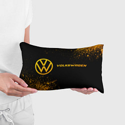 Подушка-антистресс Volkswagen - gold gradient: надпись и символ, цвет: 3D-принт — фото 2