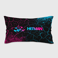 Подушка-антистресс Hitman - neon gradient: надпись и символ, цвет: 3D-принт