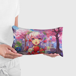 Подушка-антистресс Девушка с фиолетовыми волосами, цвет: 3D-принт — фото 2